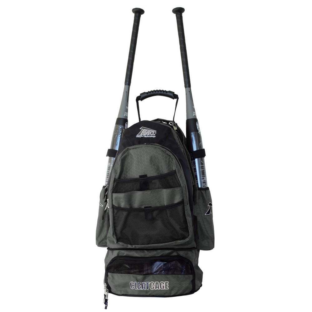 Tanel 360 Bat Pack Baseball/Softball Backpack Bag - Charcoal