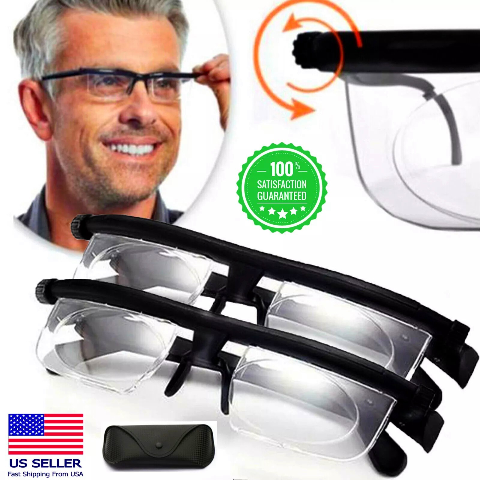 Adjustable Glasses Variable Focus Near and Far for Reading Distance Vision glass