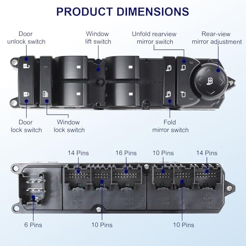 Driver Side Master Power Window Switch 20835553AD Compatible with Chevy Tahoe