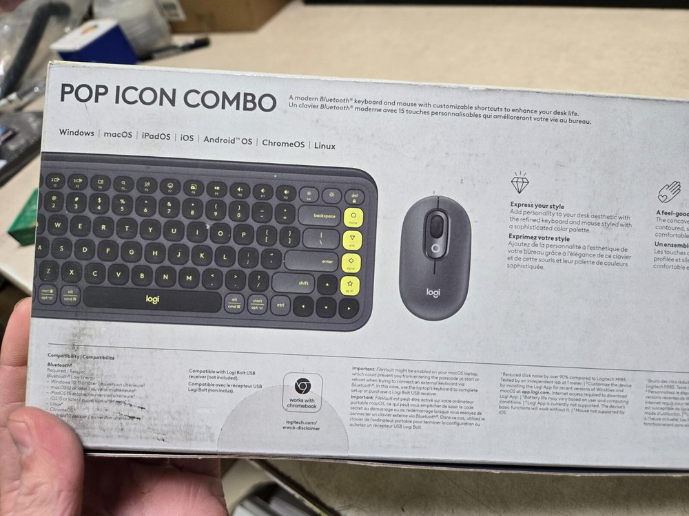 Sealed Logitech POP ICON Combo Bluetooth Keyboard and Mouse Combo C