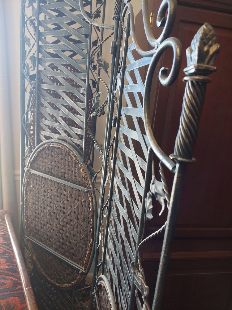 3-Panel Black Metal Room Divider