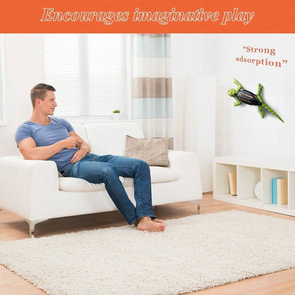 Wall Climbing RC Chameleon Toy for Kids Rechargeable Remote Control Lizard Toy