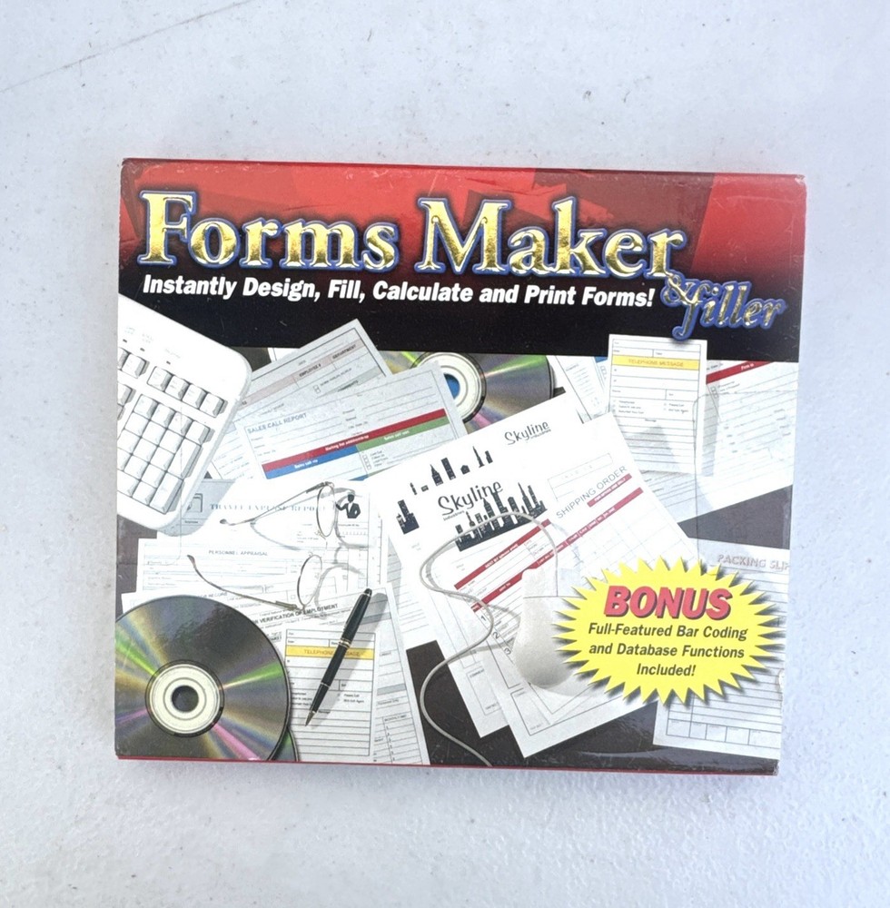 Forms Maker & Filler PC Computer for W98, ME, W2000 & Windows XP CD