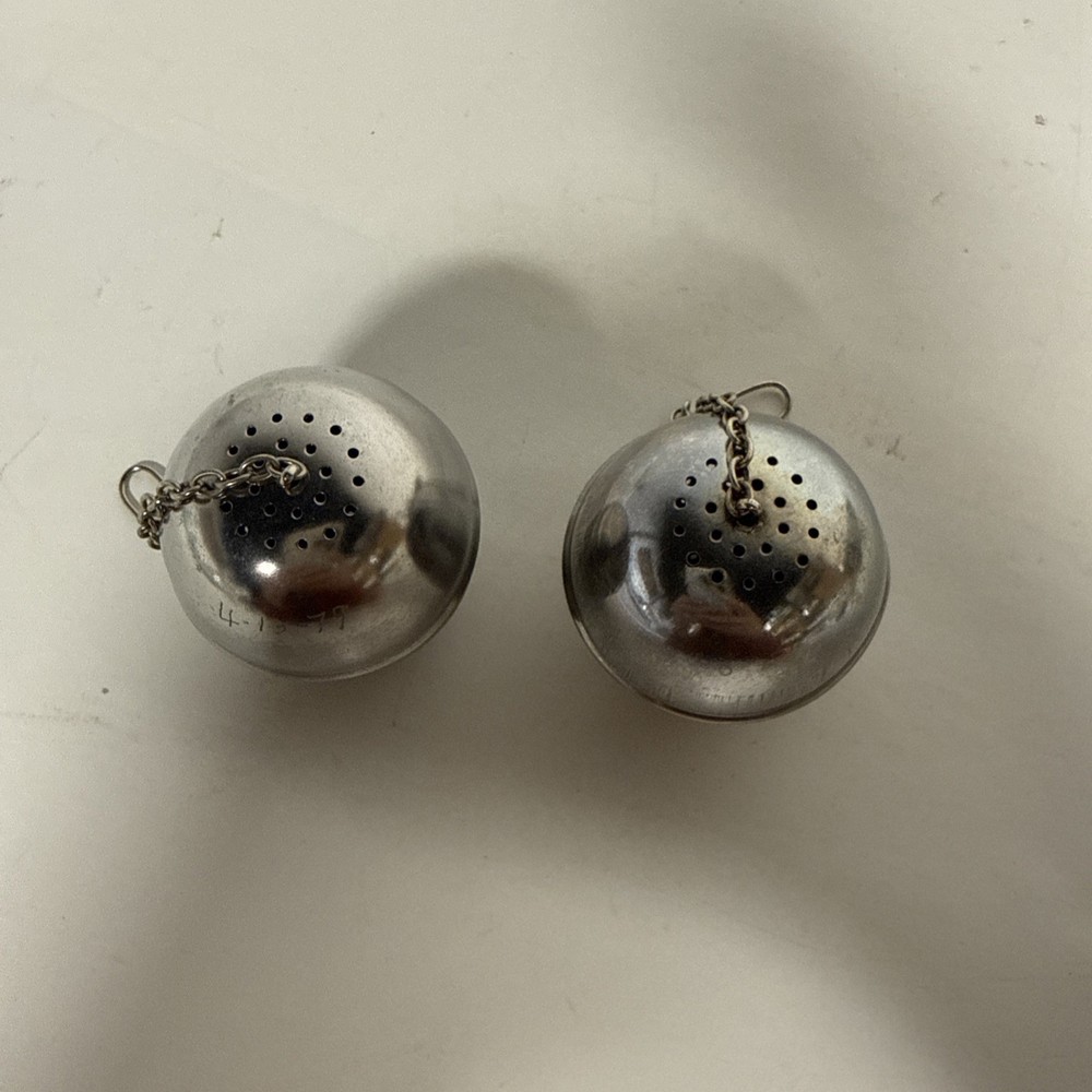 Silver Tea Diffusers Pair Stainless Steel