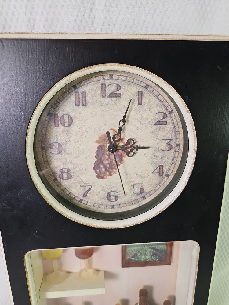 Clock Decor Vintage Wine / Vineyard Theme Shadowbox 3D Wall Clock Home Decor