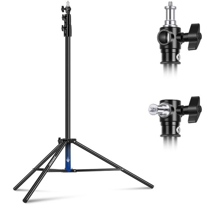 NEEWER 8.5ft Air Cushioned All Metal Light Stand & Locking Knobs, Max Load 5.5lb