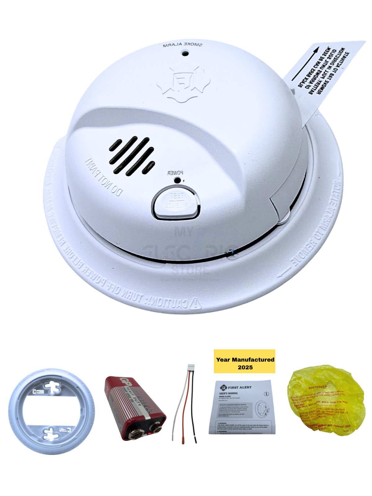 FIRST ALERT SMI100-AC SMOKE DETECTOR ALARM AC POWERED BATTERY BACKUP BRK NEW