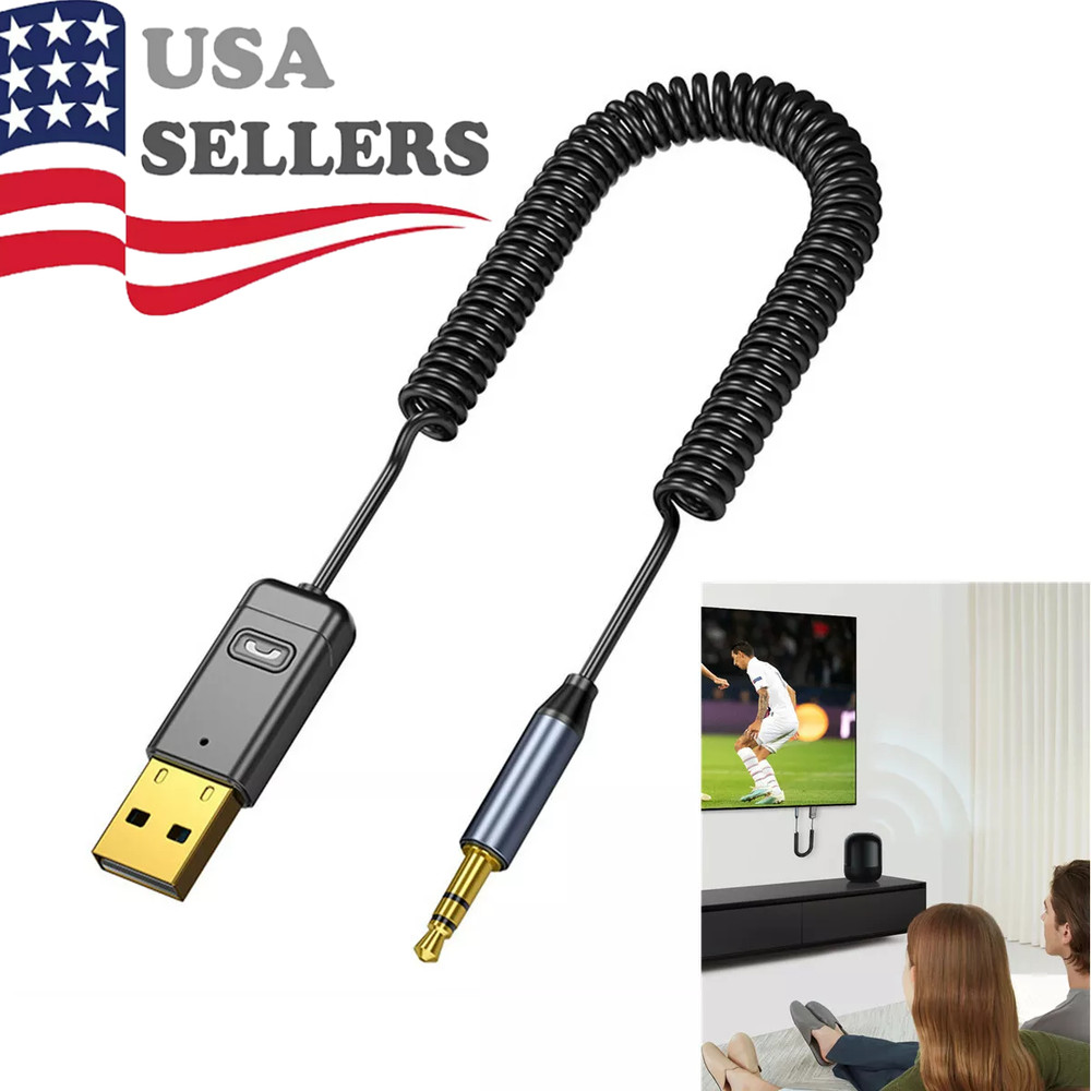 Wireless USB Bluetooth 5.0 Audio Transmitter Receiver AUX Adapter For TV Car Lot