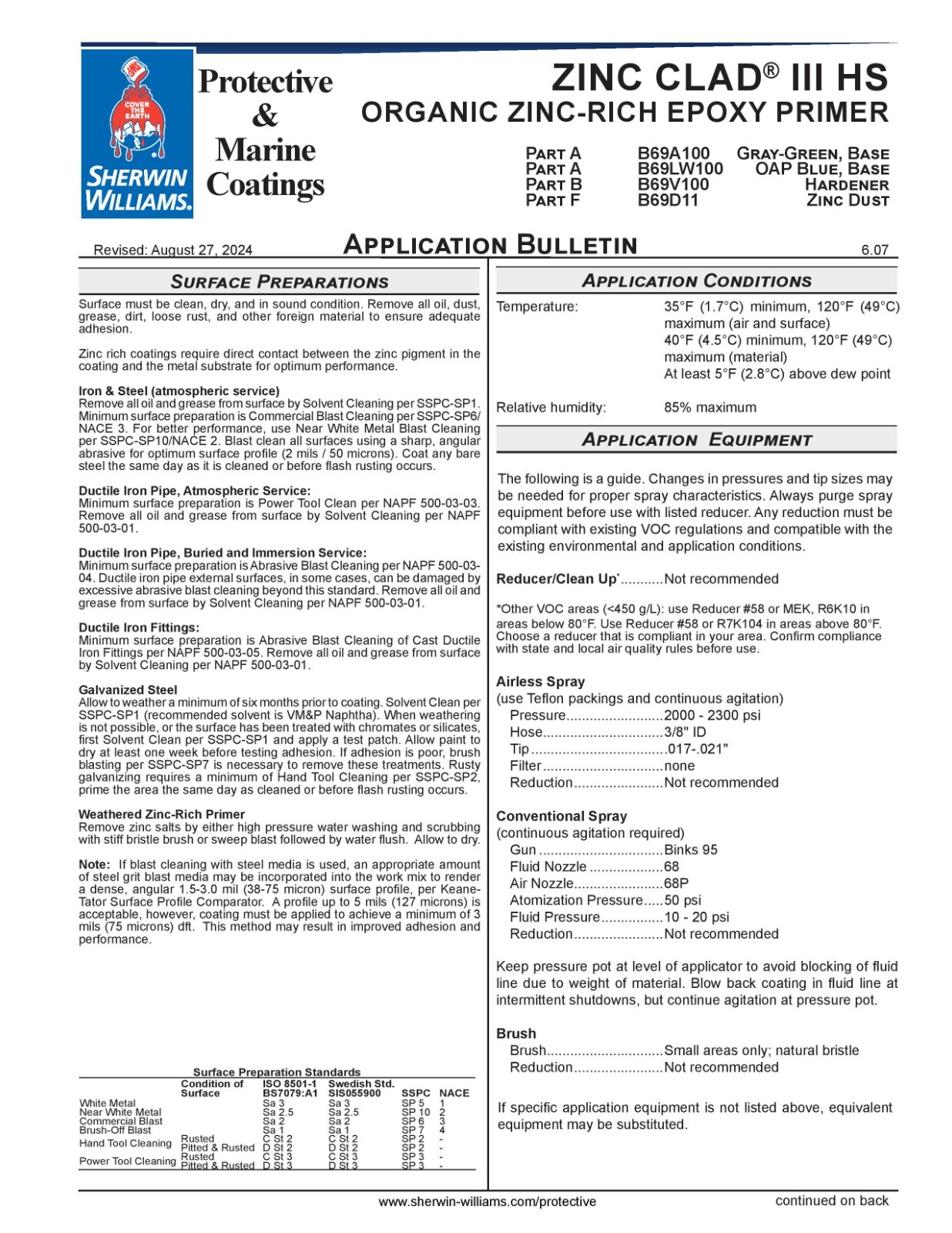 NEW Sherwin-Williams Zinc Clad III HS Epoxy Primer Coating PART A + B for STEEL