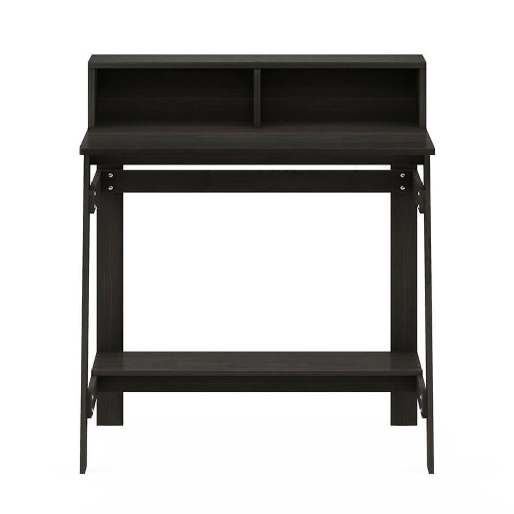 Pemberly Row Engineered Wood Simplistic A Frame Computer Desk in Espresso