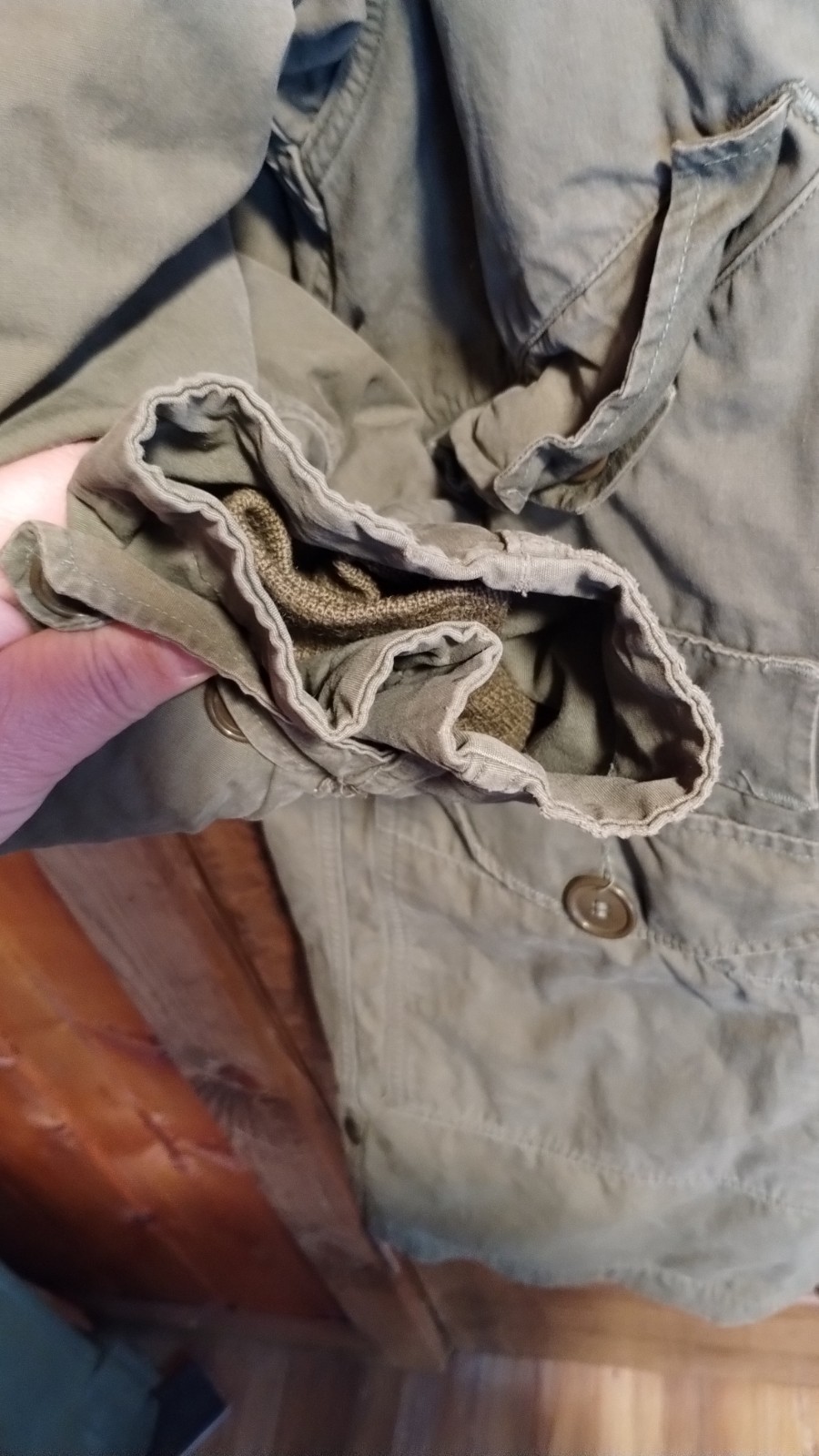 Vintage US Army M-1947 OD Green parka USMC Size Small W/Alpaca Liner item #10