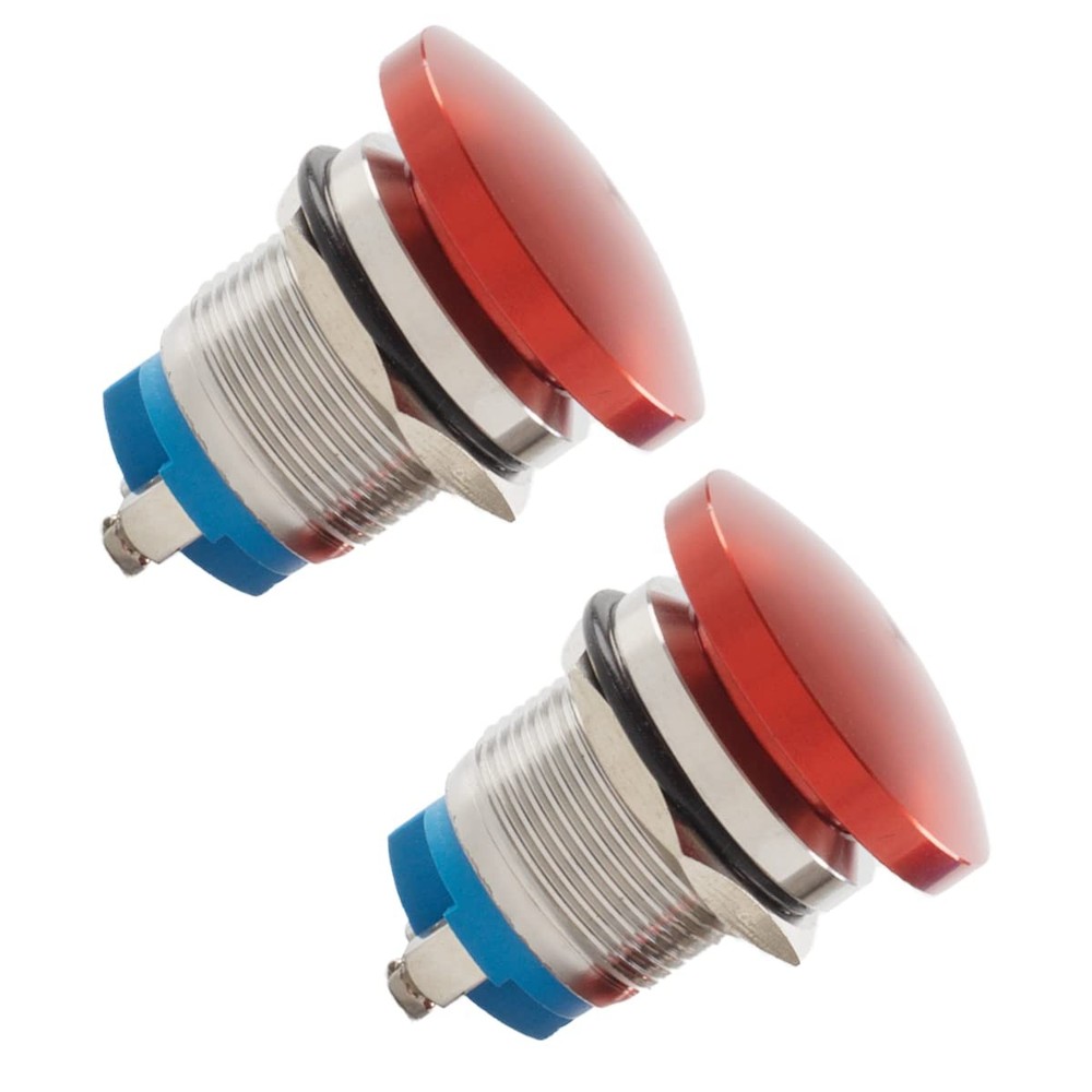 Mushroom Head Push Button Switch 2 Pcs 1NO 250V IP65 Waterproof | Easy Install