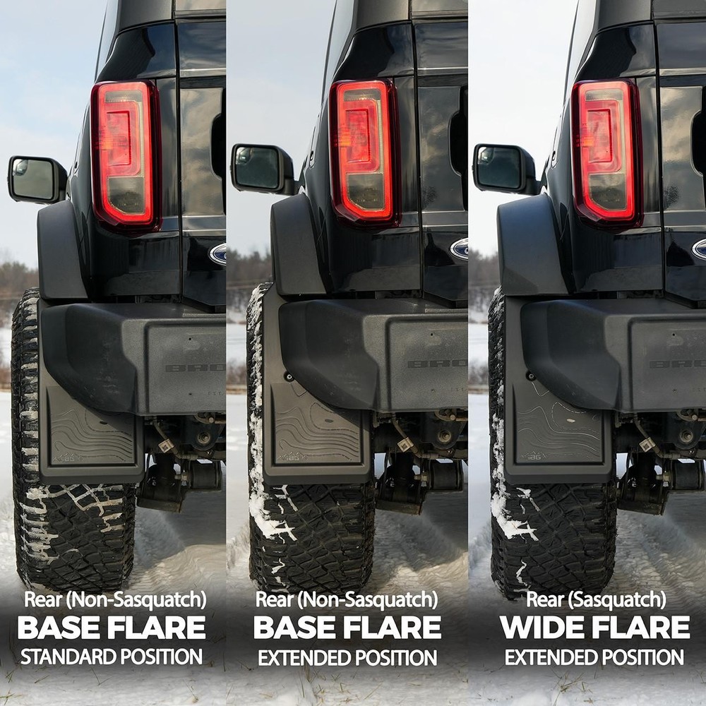 IAG Trail Shield Adjustable Mud Flaps for Ford Bronco 2021+ (Front & Rear Set)