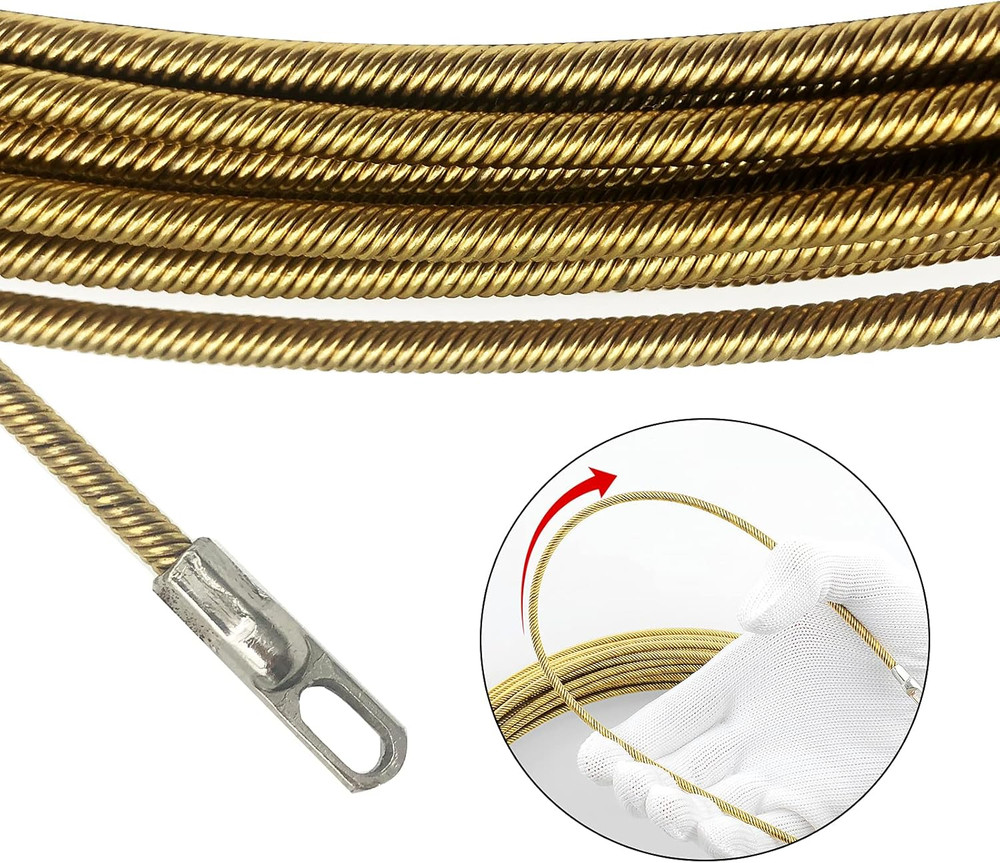 100Ft Electrical Spring Wire Threader Fish Tape Fastener Cable Wire Puller Tool