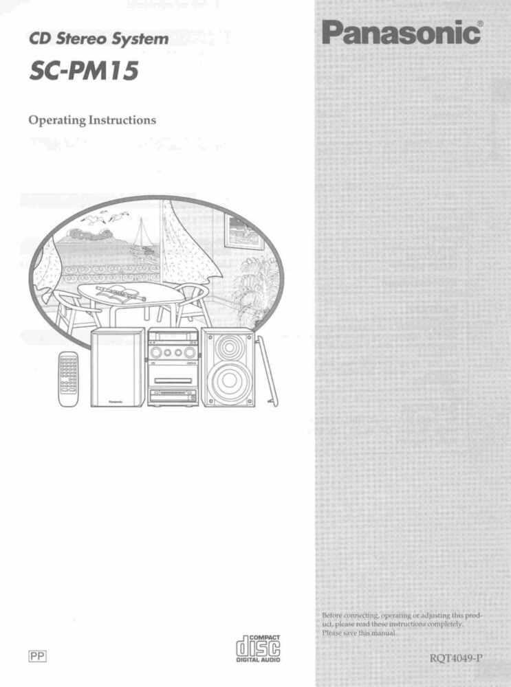 Panasonic SC-PM15 CD Stereo System Owners Instruction Manual