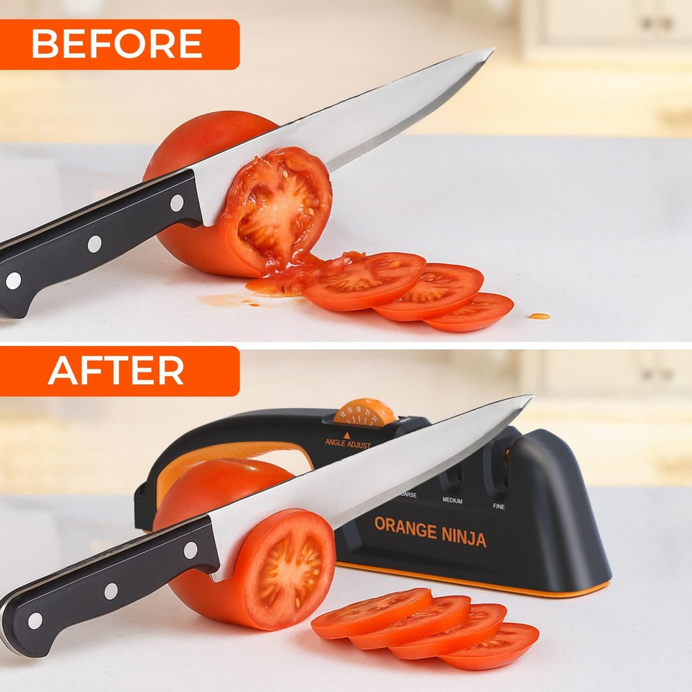 5 Precision Adjust Knife Sharpener- 3-Stage Premium Kitchen Knife Sharpener t...