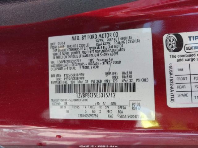 Fuse Box Engine Fits 12-14 MUSTANG 4913801
