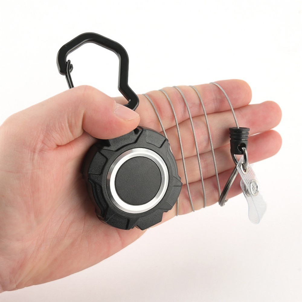Practical Retractable Keychain with Multitool Carabiner and Secure Card Holding