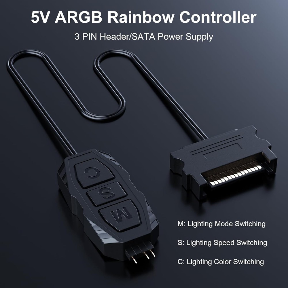 DS Mini ARGB PC Fans Controller Kit with One-to-One Matching Function for Comput
