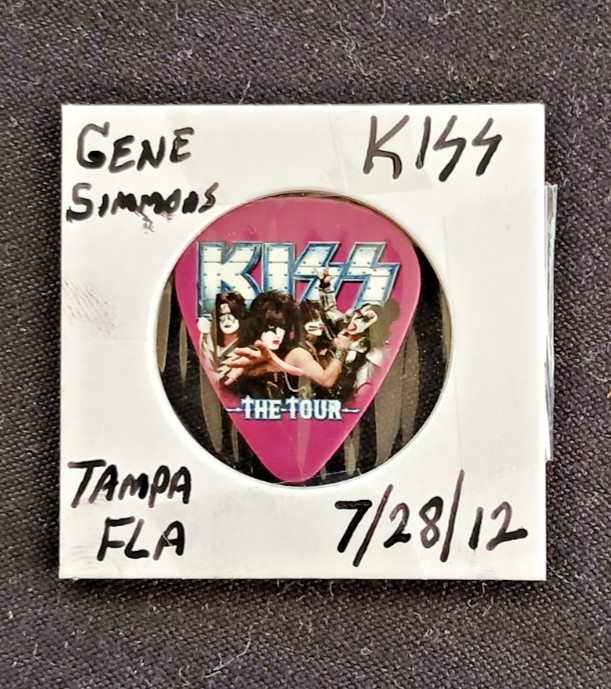 Gene Simmons Kiss Tour Issued Guitar Pick Tampa FLA, 7/28/2012 The Tour!