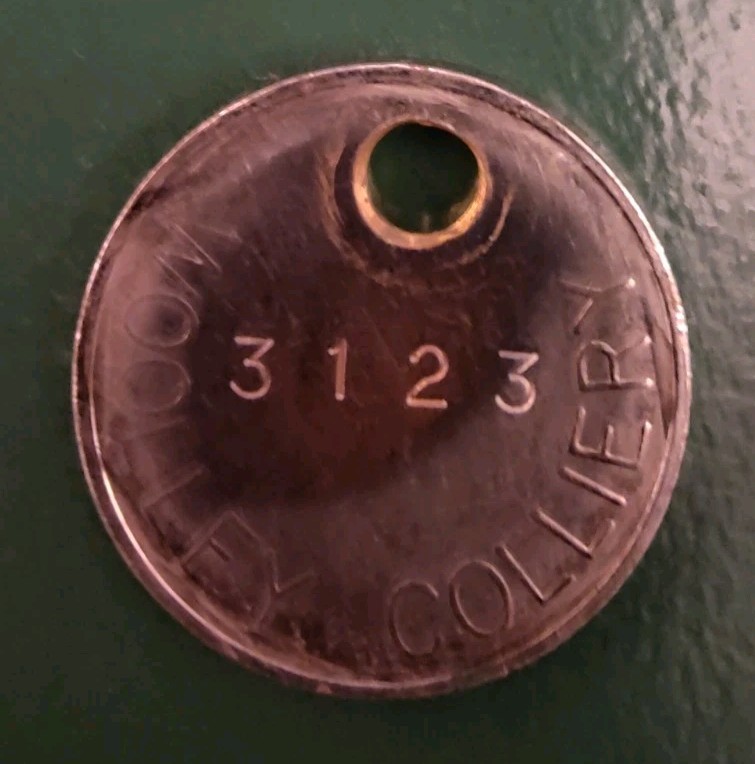 WOOLLEY Colliery Pit Check Tally - marked WOOLLEY COLLIERY 3123