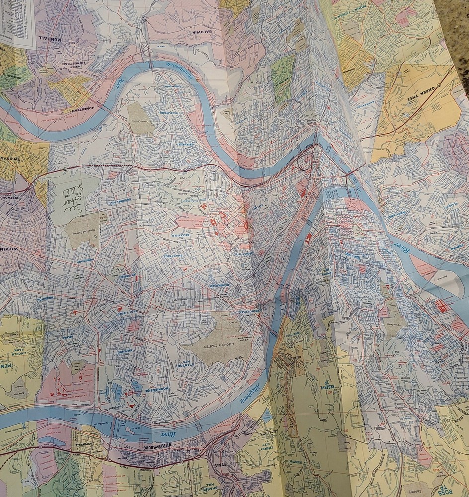 1970 Atlantic Richfield Pittsburgh Pennsylvania and Vicinity Map