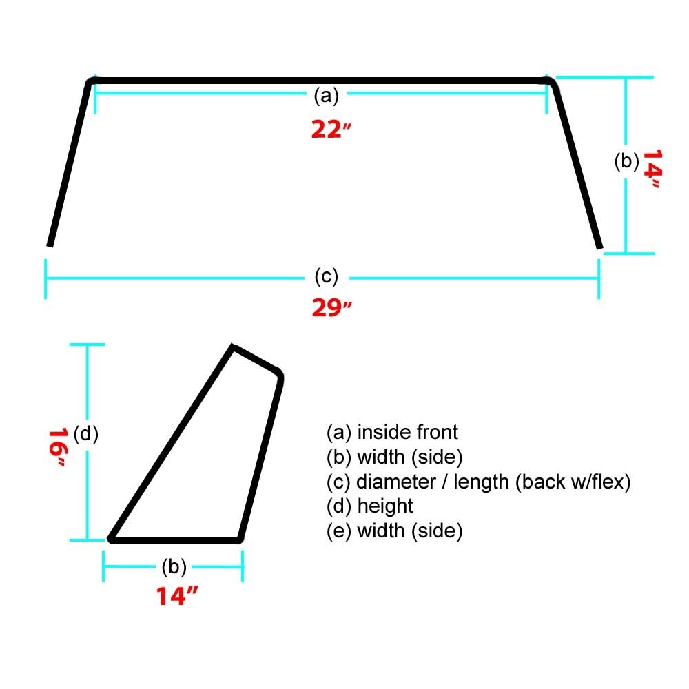 Tracker Boat Windshield 183395 | 29 Inch Clear Black Plexiglass