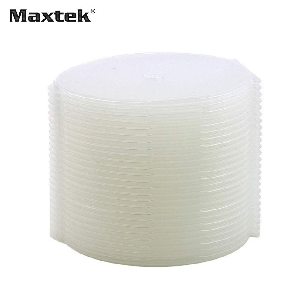 Maxtek 50 Pack Clear Transparent Round Clamshell CD DVD Case, with Lock