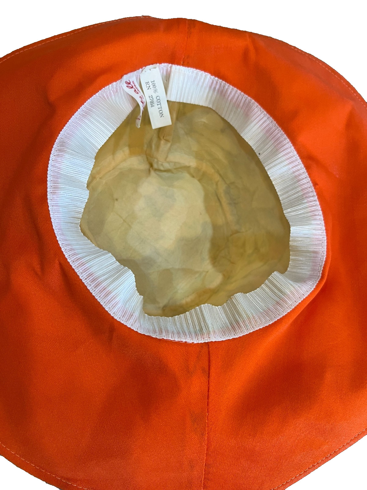 Groovy Vintage Fits All Japan Womens Floral Hat Cotton Bucket Floppy Orange Blue