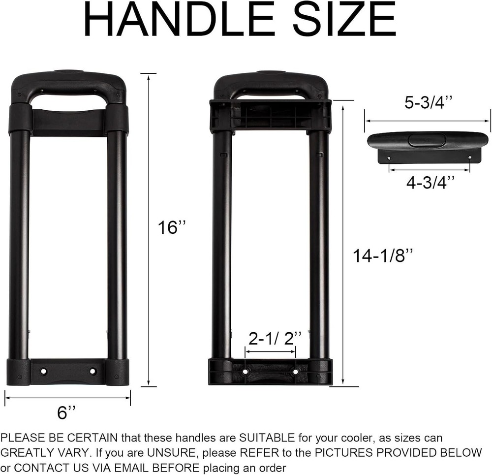 Durable Telescoping Handle for Igloo Ice Cube & Latitude Coolers - Iron Black