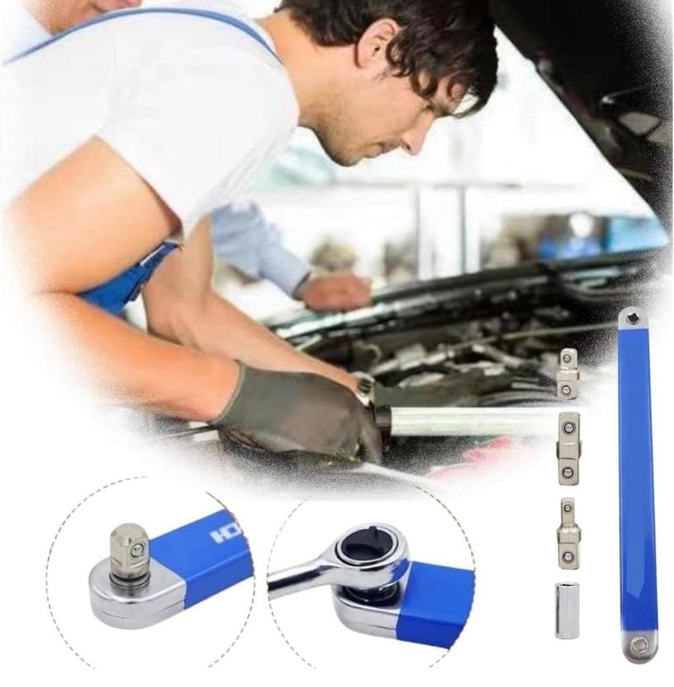 3/8" Offset Extension , 15" Impact Ready Socket Tool with 1/4" 3/8" 1/2" Square