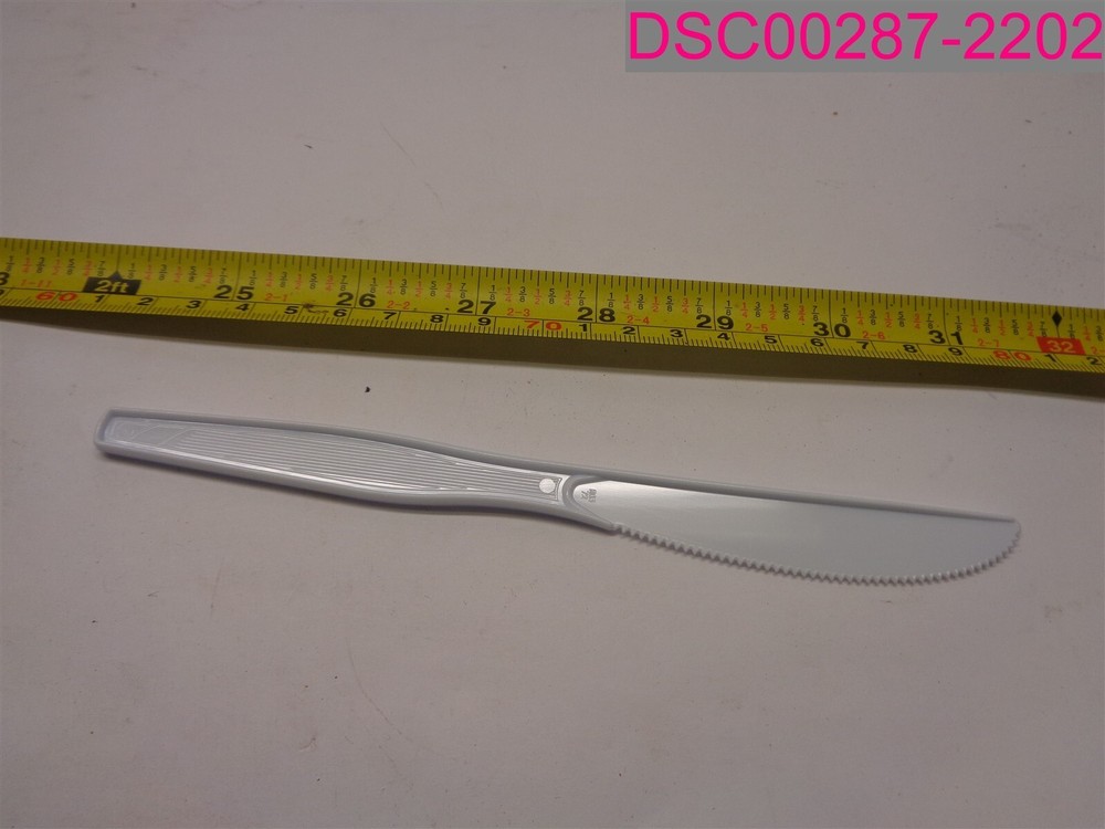 QTY=1000 Pcs.; DIXIE KM217 Medium-Weight Polystyrene Plastic Knife White
