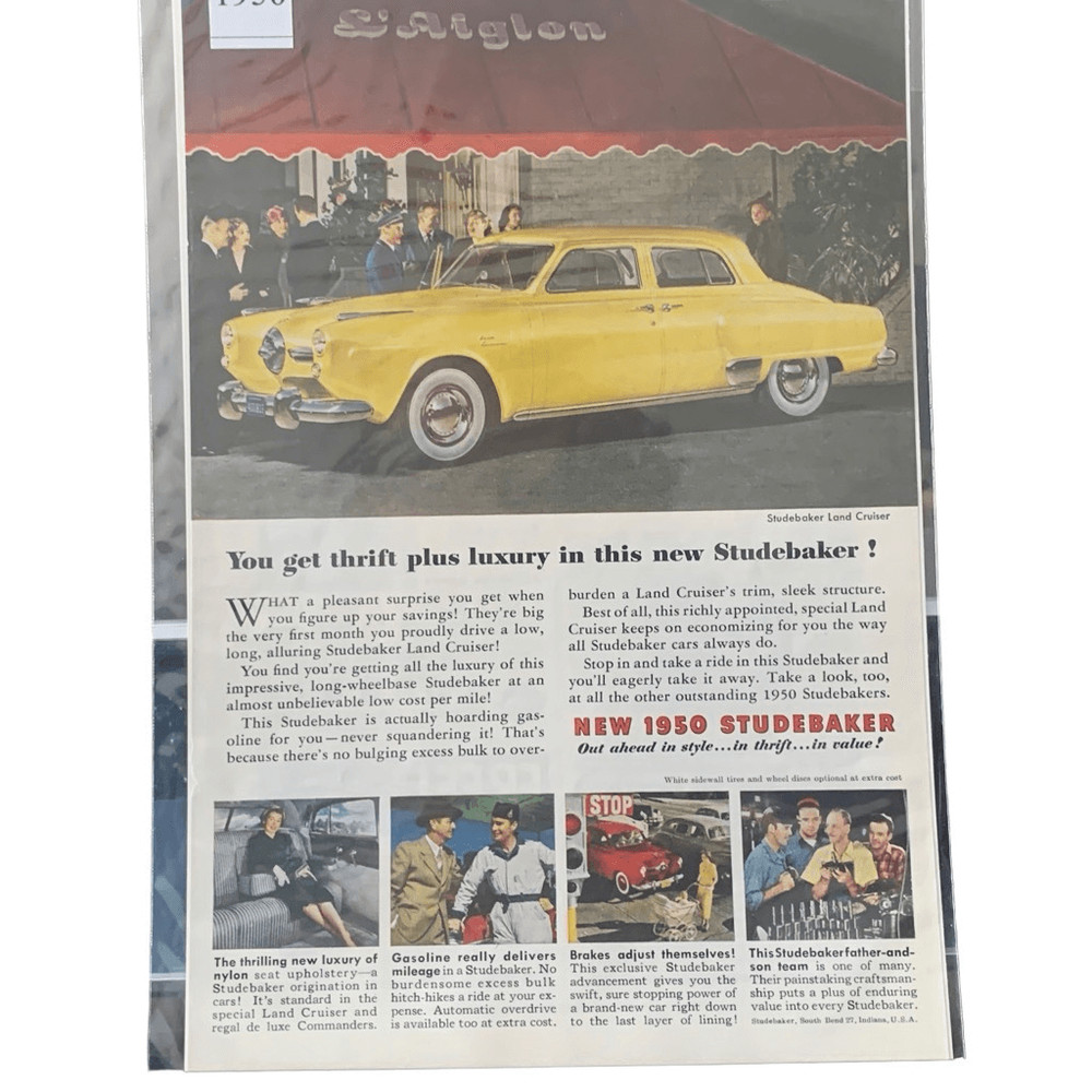 Vintage 1950 Studebaker Thrift Plus Luxury Ad Advertisment