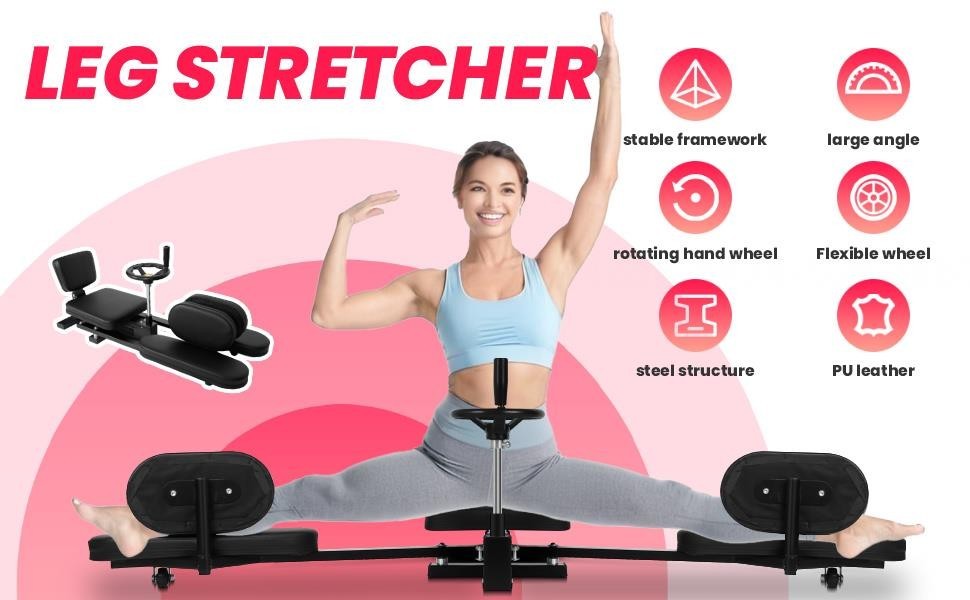 0-240° Adjustable Leg Stretch Machine w/ 360°Hand Wheel Training Machine