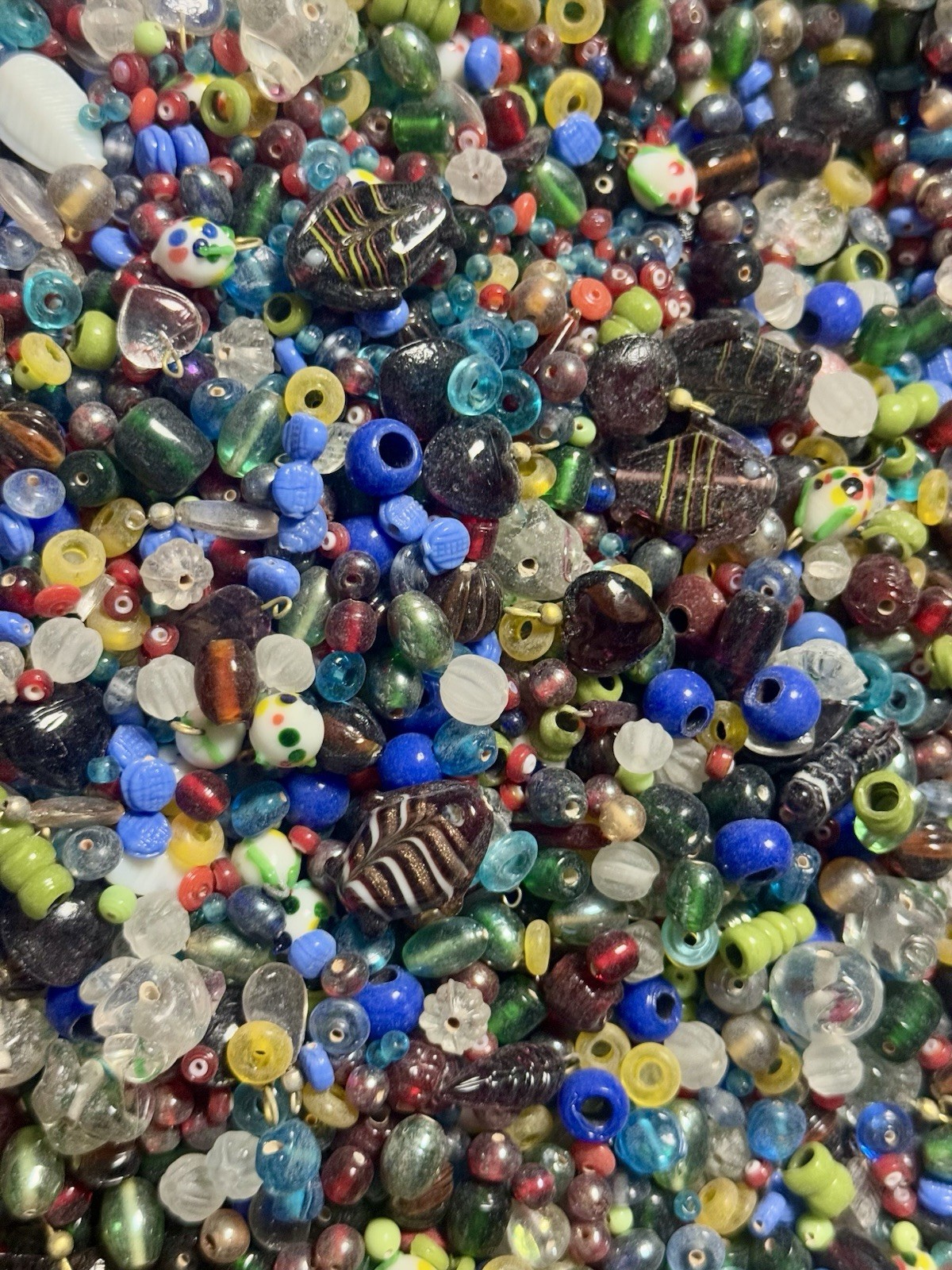 No. 2 EVERYTHING Mix 2 lb. Vintage Indian Glass Beads Lot Crafts Jewelry 800+