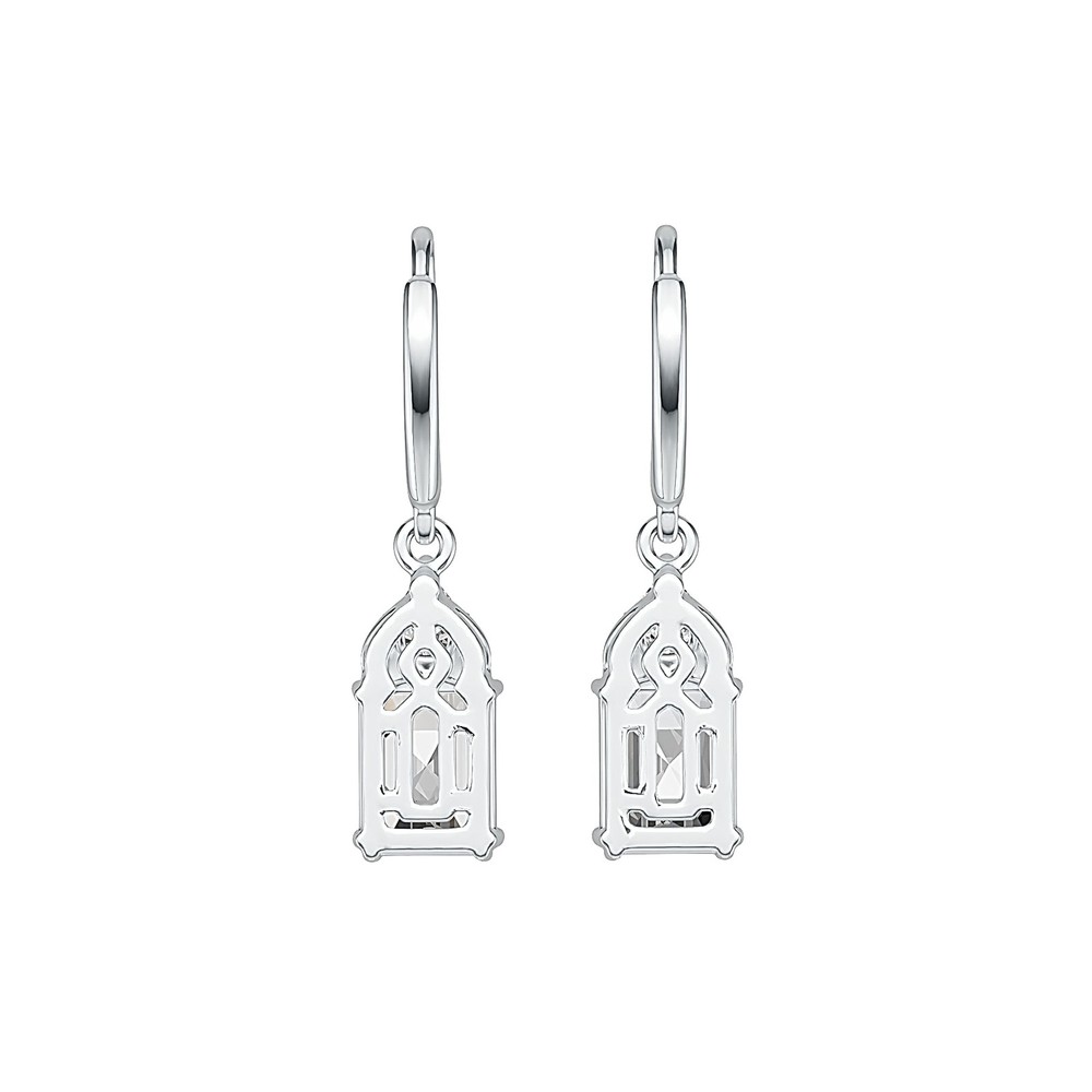 Sterling Silver Semi Mount Earrings Setting Emerald OCT 8X6mm