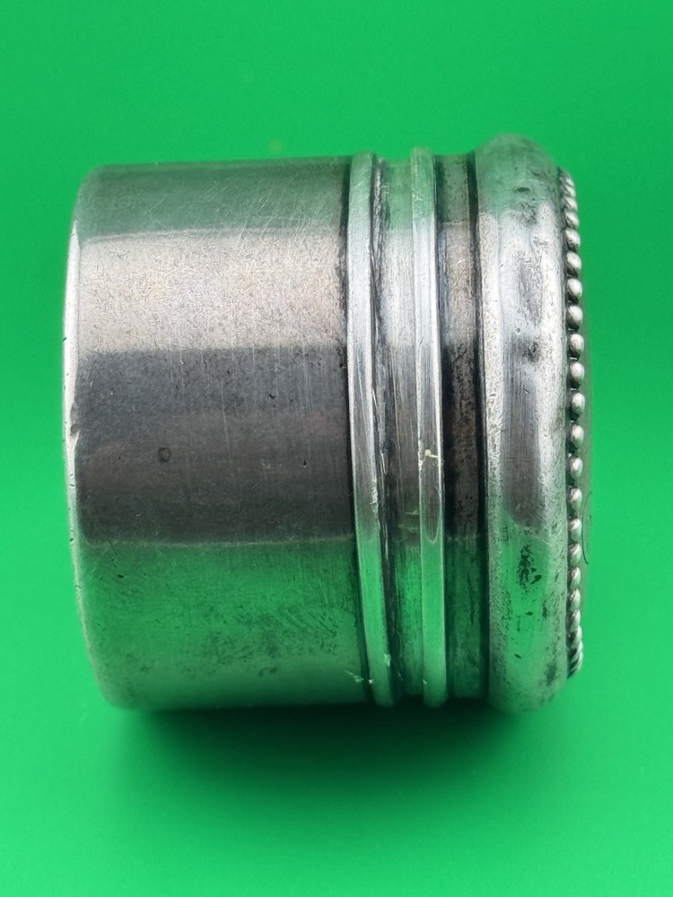 Antique Early Victorian Solid Silver Pill Box Snuff Pyx Box