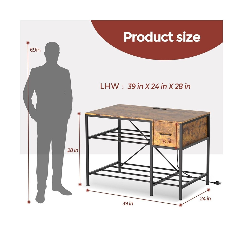 3D Printer Stand with Filament Storage – Heavy Duty Metal 3D Printer Table
