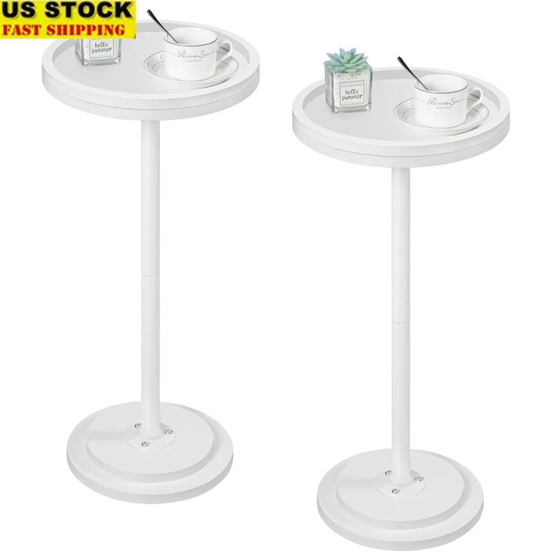 Small Round Accent Table Vintage Drink Table Rustic Side Table Easy Assembly New