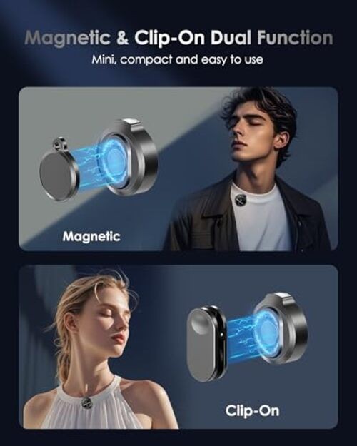 Wireless Lavalier Microphone for iPhone/Android, Lapel Mics with USB Lightning