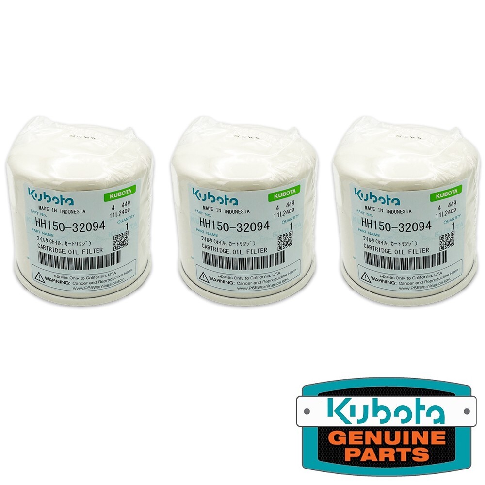 Genuine OEM Kubota HH150-32094 Oil Filter - 3 PACK