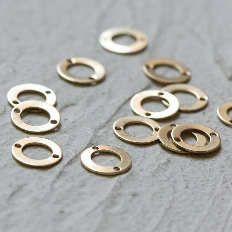 20 Pieces Solid Raw Brass Ring - Link 10mm (4424C-Q-54)