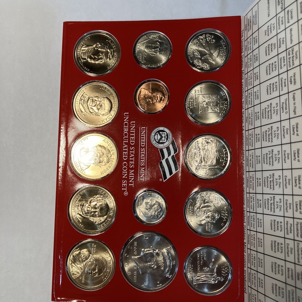 2008 PD Mint Set UNC mint pkg. no box