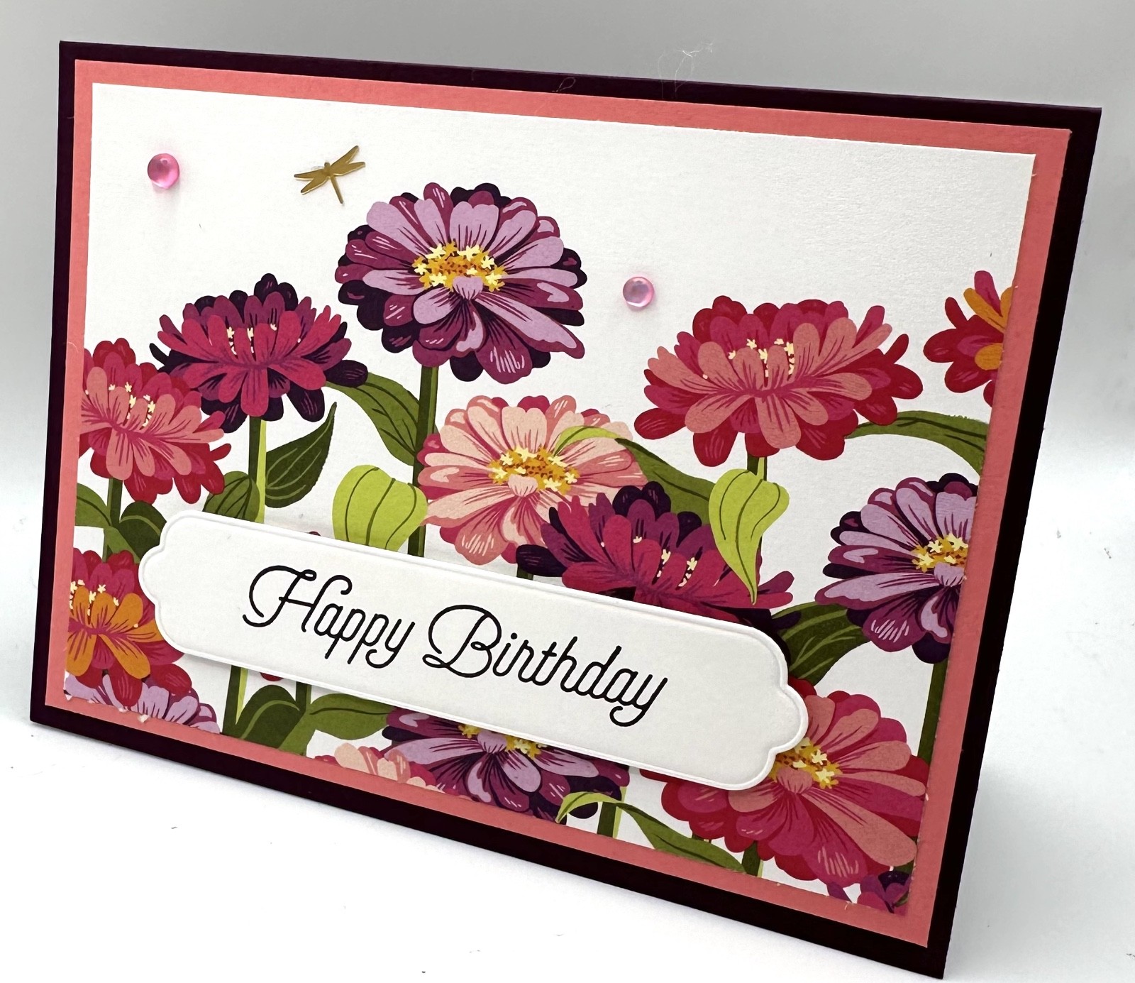 Stampin’ Up! Zinnias Sentiment Variety Card Kit-Set of 5, DSP, Dragonflies, Dots