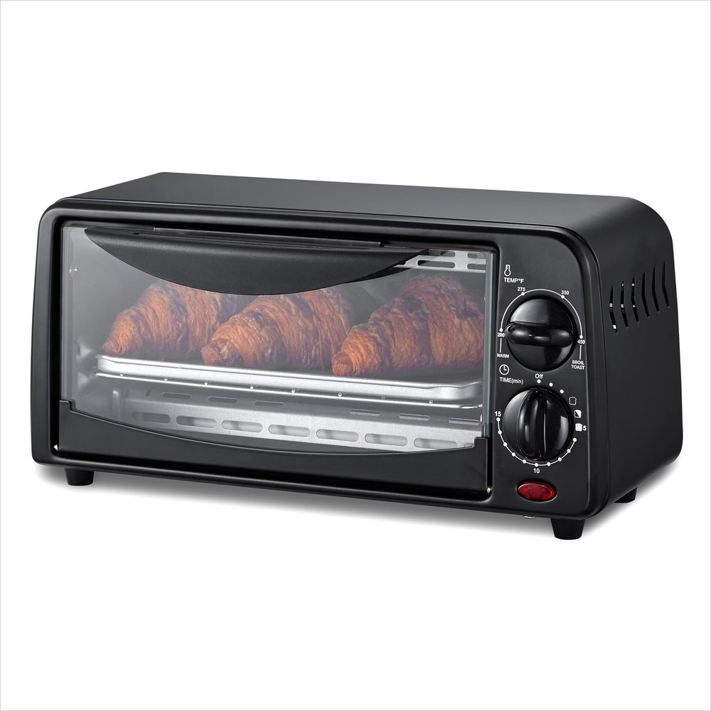 2 Slice Toaster Oven with Time and Temp Knobs