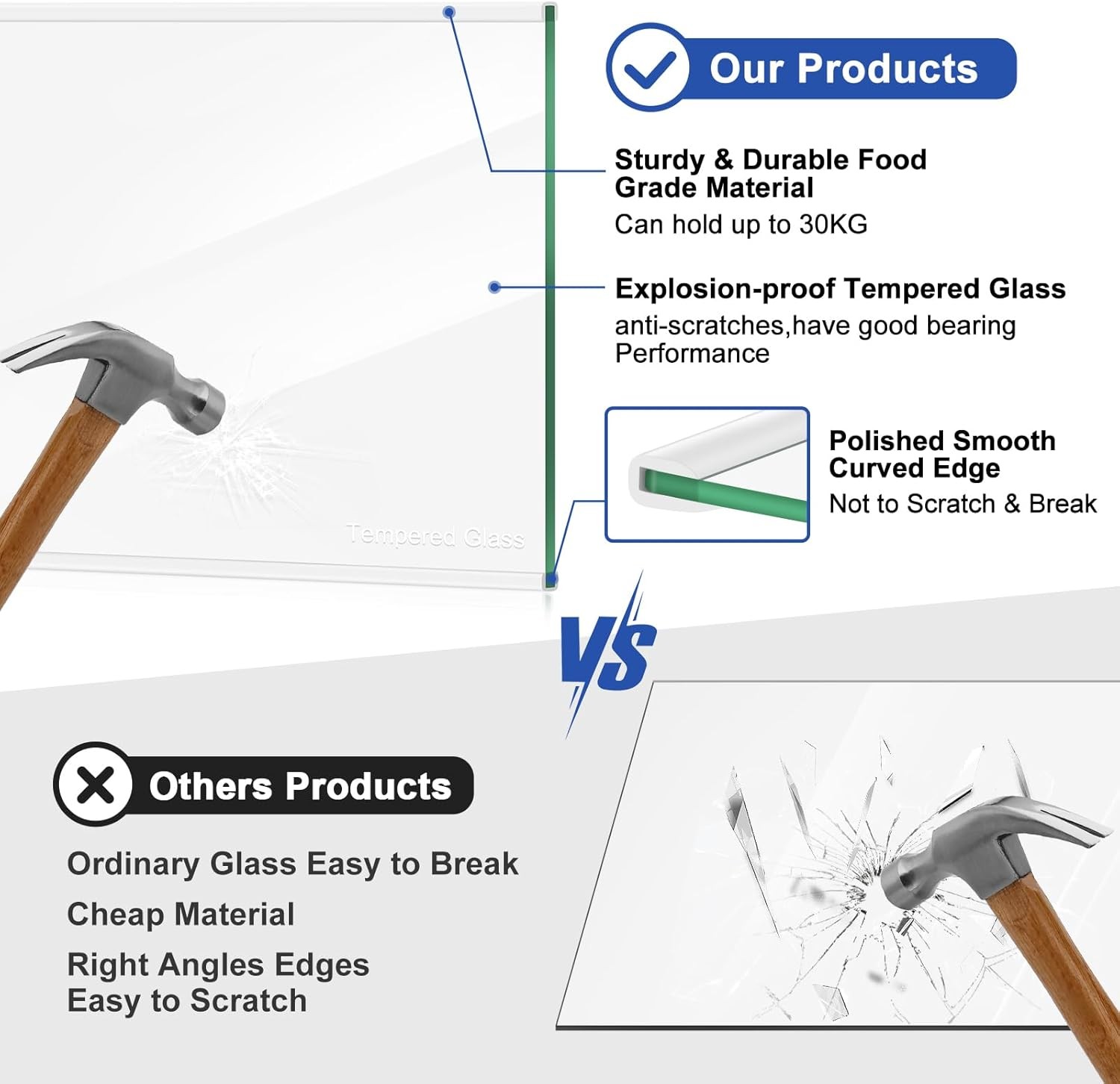 UPGRADED W11130202 Freezer Glass Shelf, Fridge Tempered Shelf for...