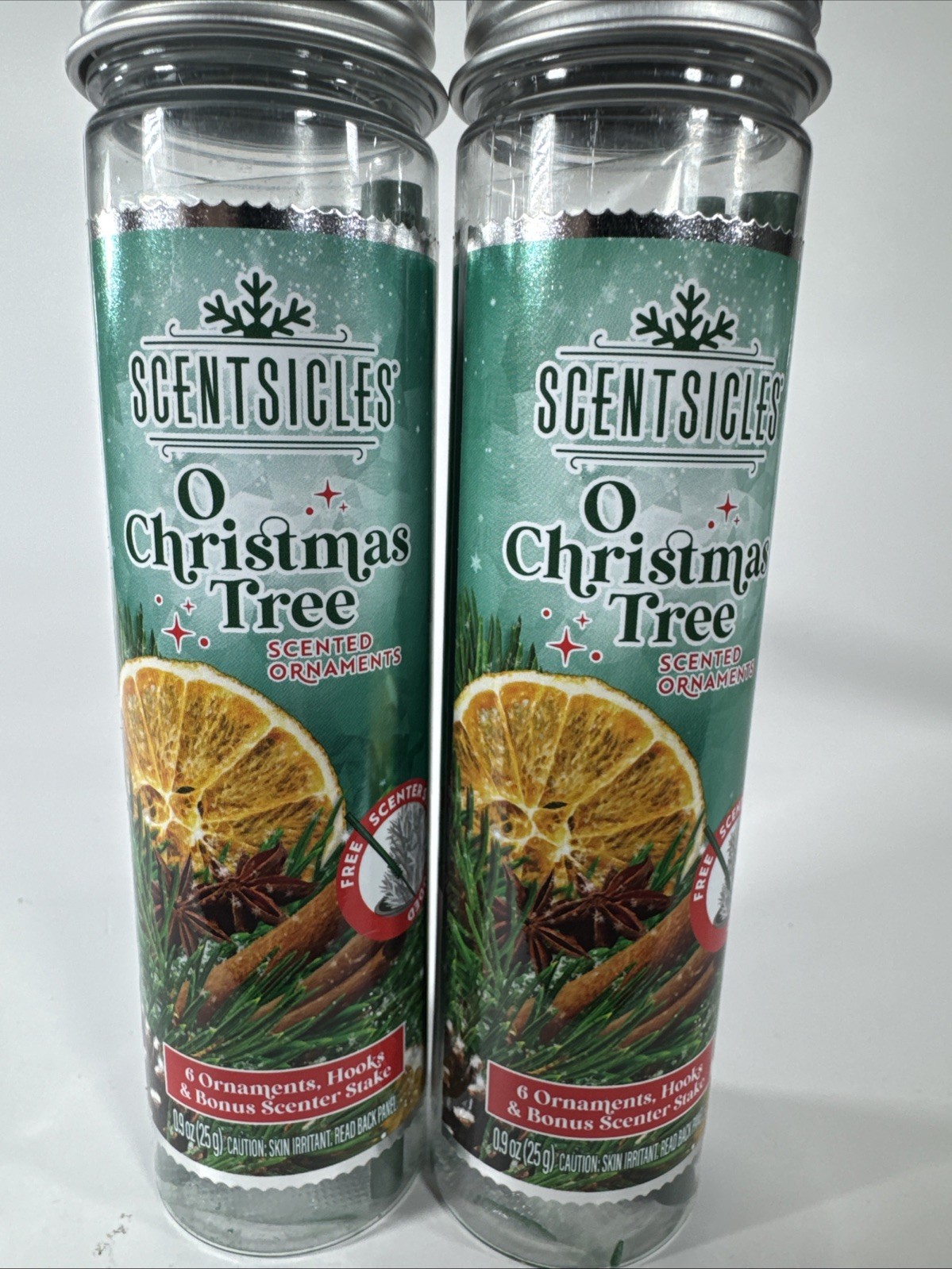 ScentSicles “O CHRISTMAS TREE” Scented Ornaments w/ Hooks 2 Pack (12 in Total)