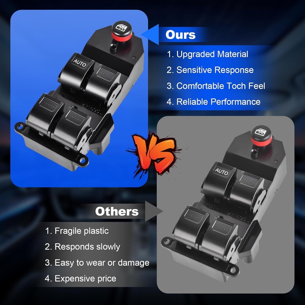 Master Power Window Switch Front Driver Side Compatible with Honda Civic 2001-20