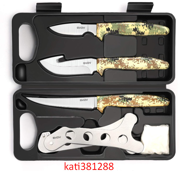 Hunting Knife Set – 6-Piece Deer Field Dressing & Game Processor Kit for Men
