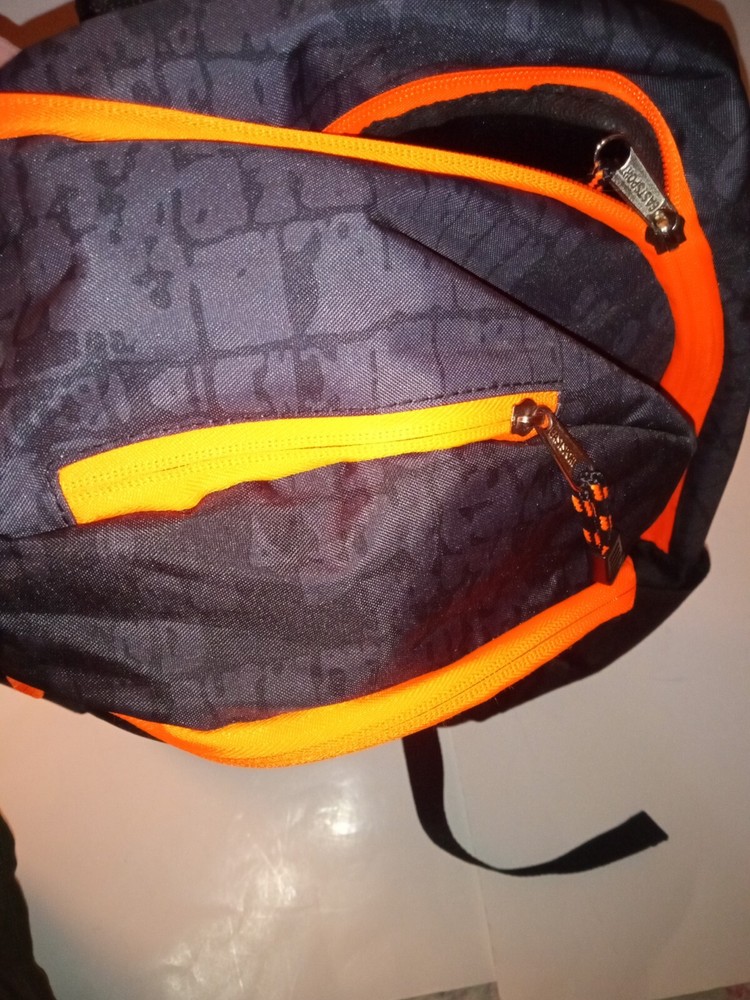 Eastsport Large Backpack 3 Sections Black Orange Hiking Outdoor